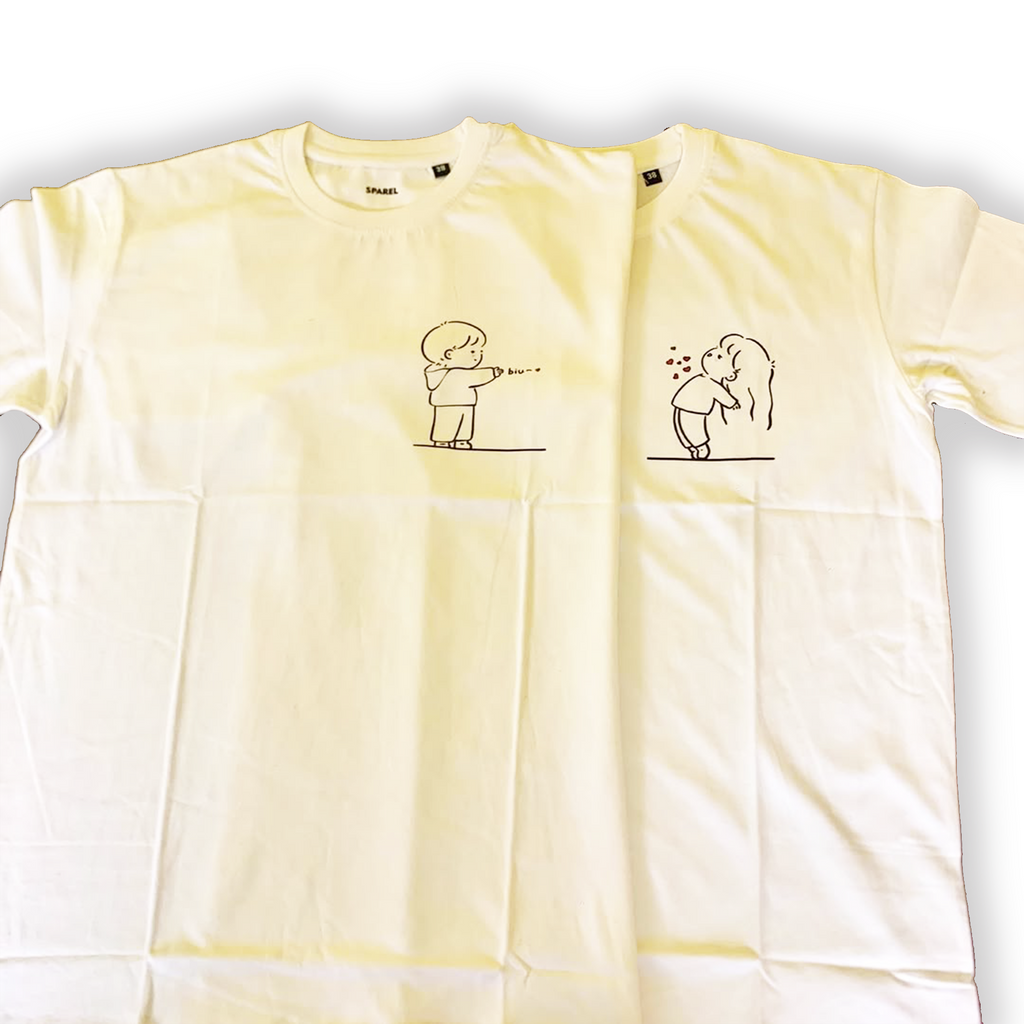 Cute Girl & Boy T-Shirt Pair | Matching Couple Tees