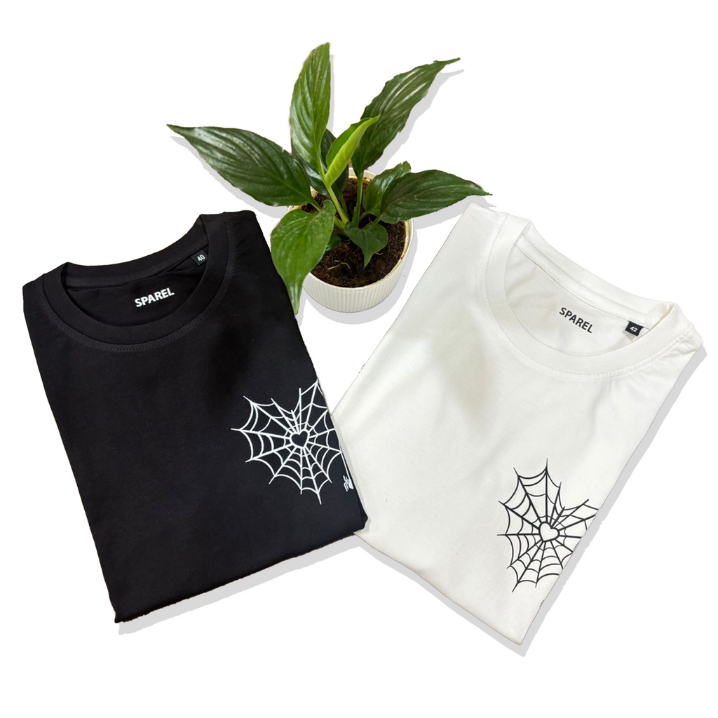 Spider Heart Web T-Shirt Combo | Matching Couple Tees