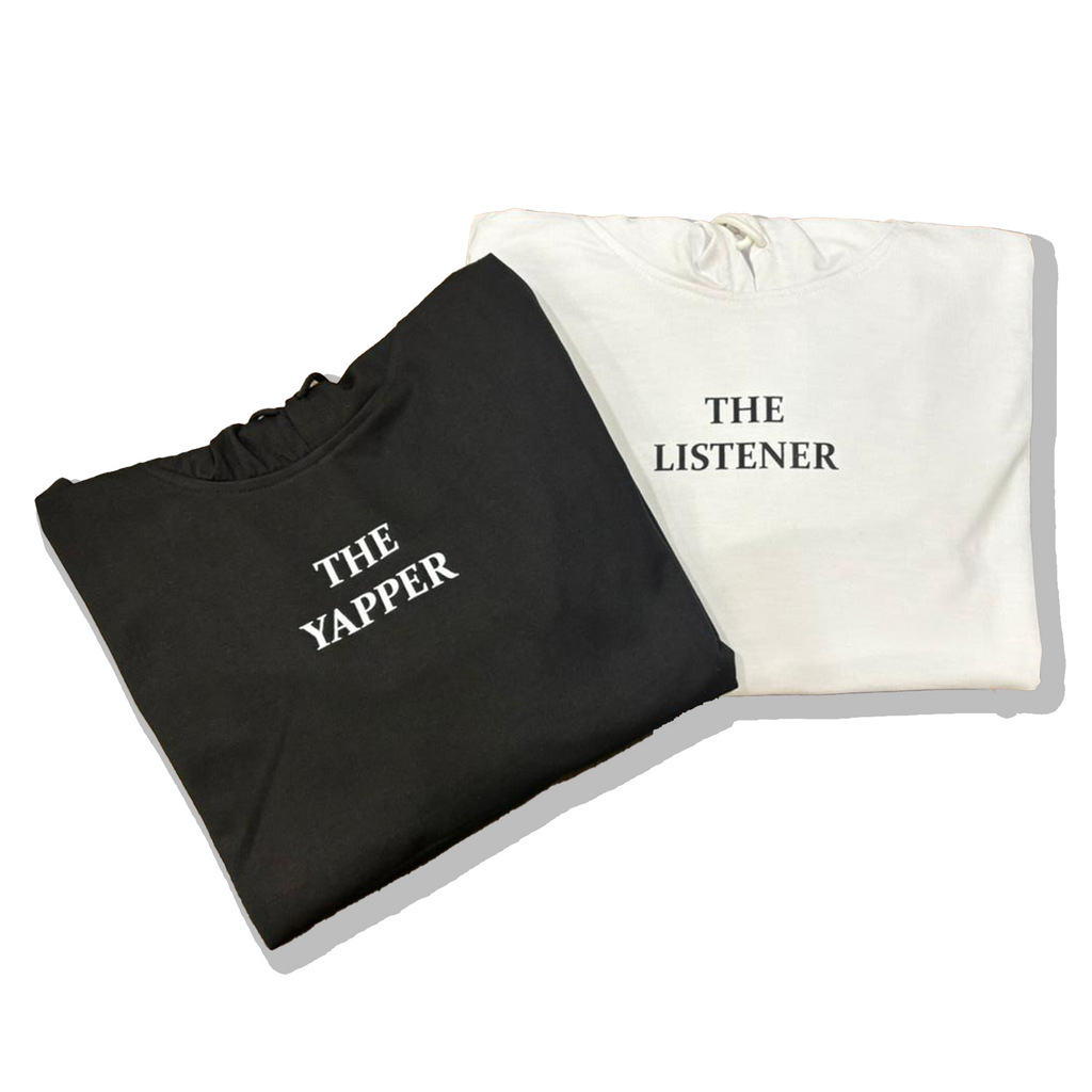 The Yapper & The Listener Hoodie Pair | Funny Couple Hoodies by Sparel Clothings